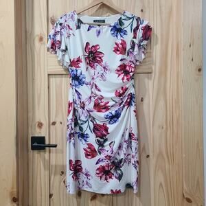 Lauren Ralph Lauren Colorful Floral Mini Dress Size 6P Stretch Comfort Cocktail